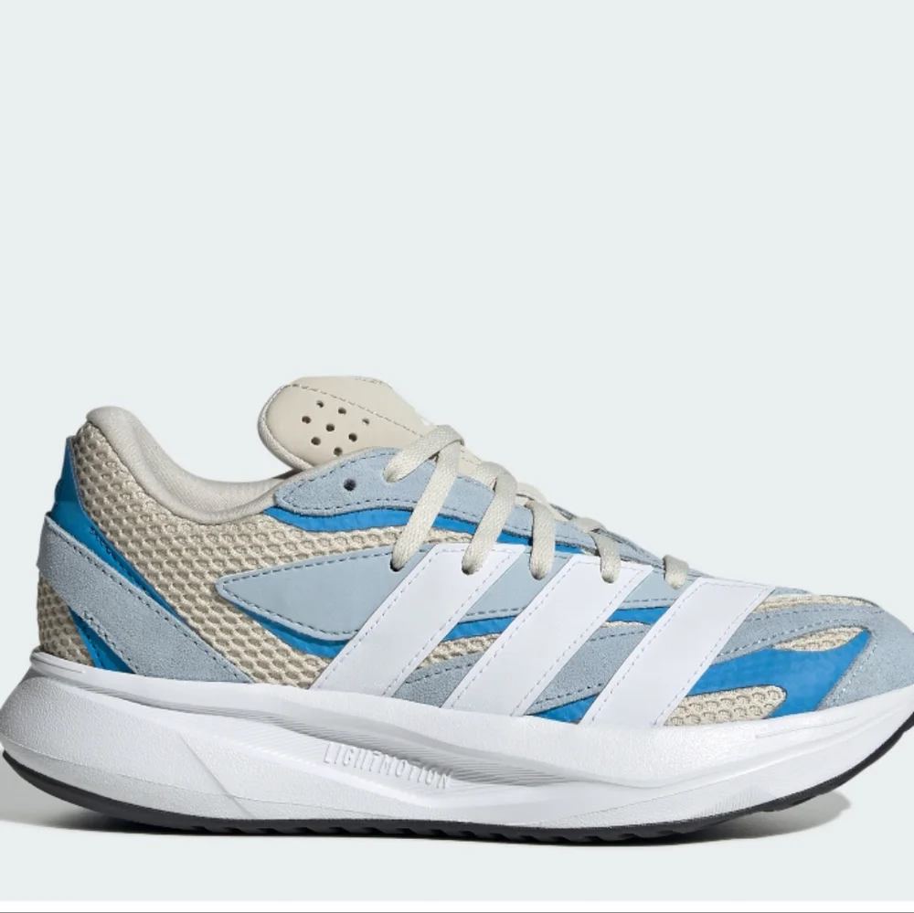 adidas Boys Lightblaze Running Sneakers Shoes - Off White And Blue